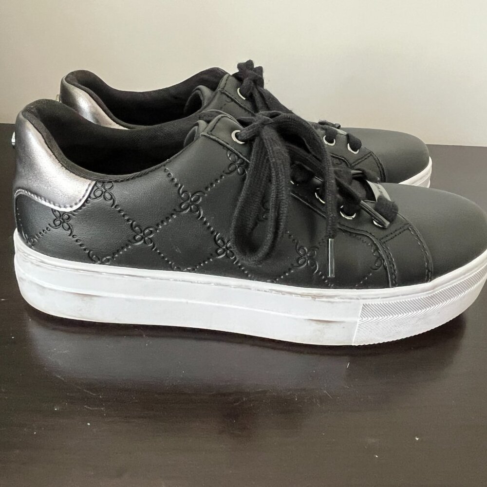Nine West Black Quilted Platform Sneaker 8M